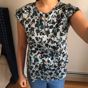 ANN TAYLOR petite floral silk blouse